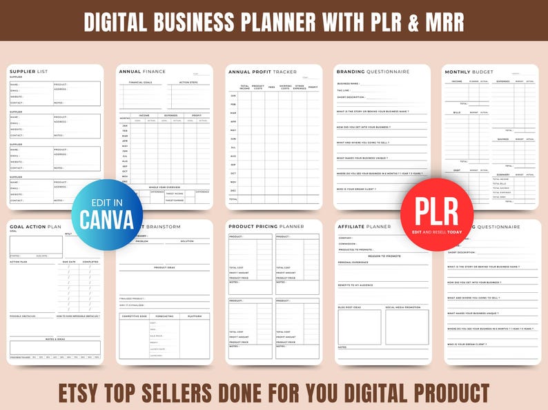 Small Business Planner for Women — Digital Download | 80+ Pages | Editable Canva Template | PLR & MRR Resell Rights - Image 2